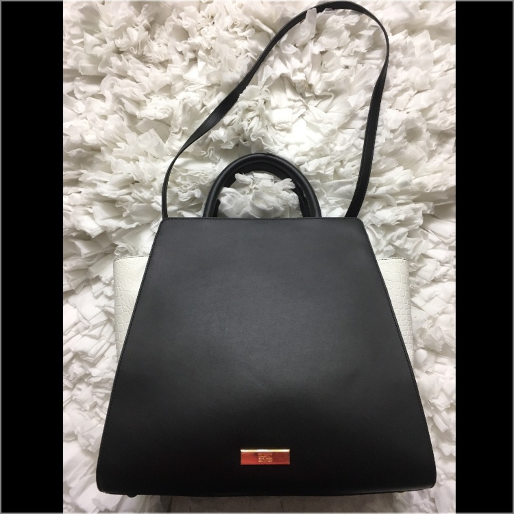 Zac Posen Black and White Satchel - Picture 2 of 5